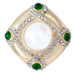 CINDY XIANG Matte Gold Color Geometric Square Brooches For Women New Fashion Spring Design Vintage Accessories High Quality