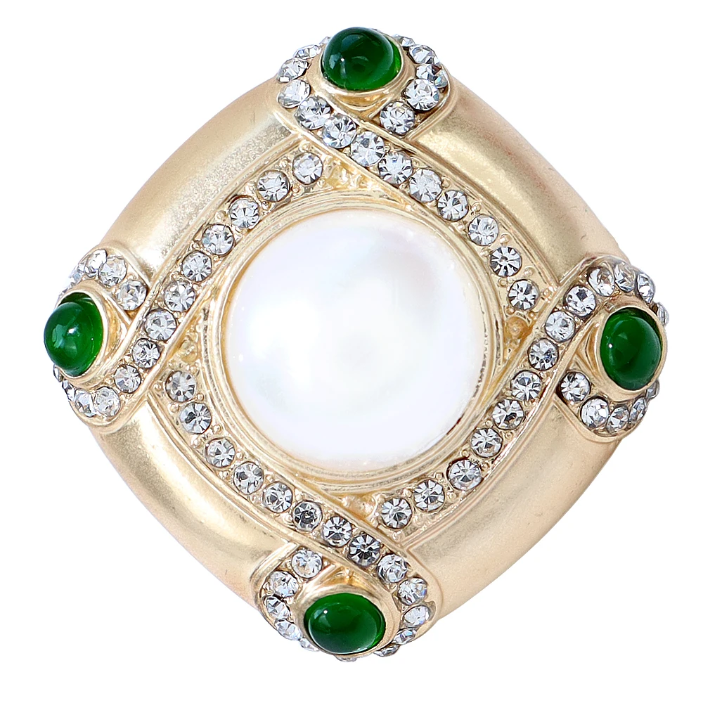 CINDY XIANG Matte Gold Color Geometric Square Brooches For Women New Fashion Spring Design Vintage Accessories High Quality