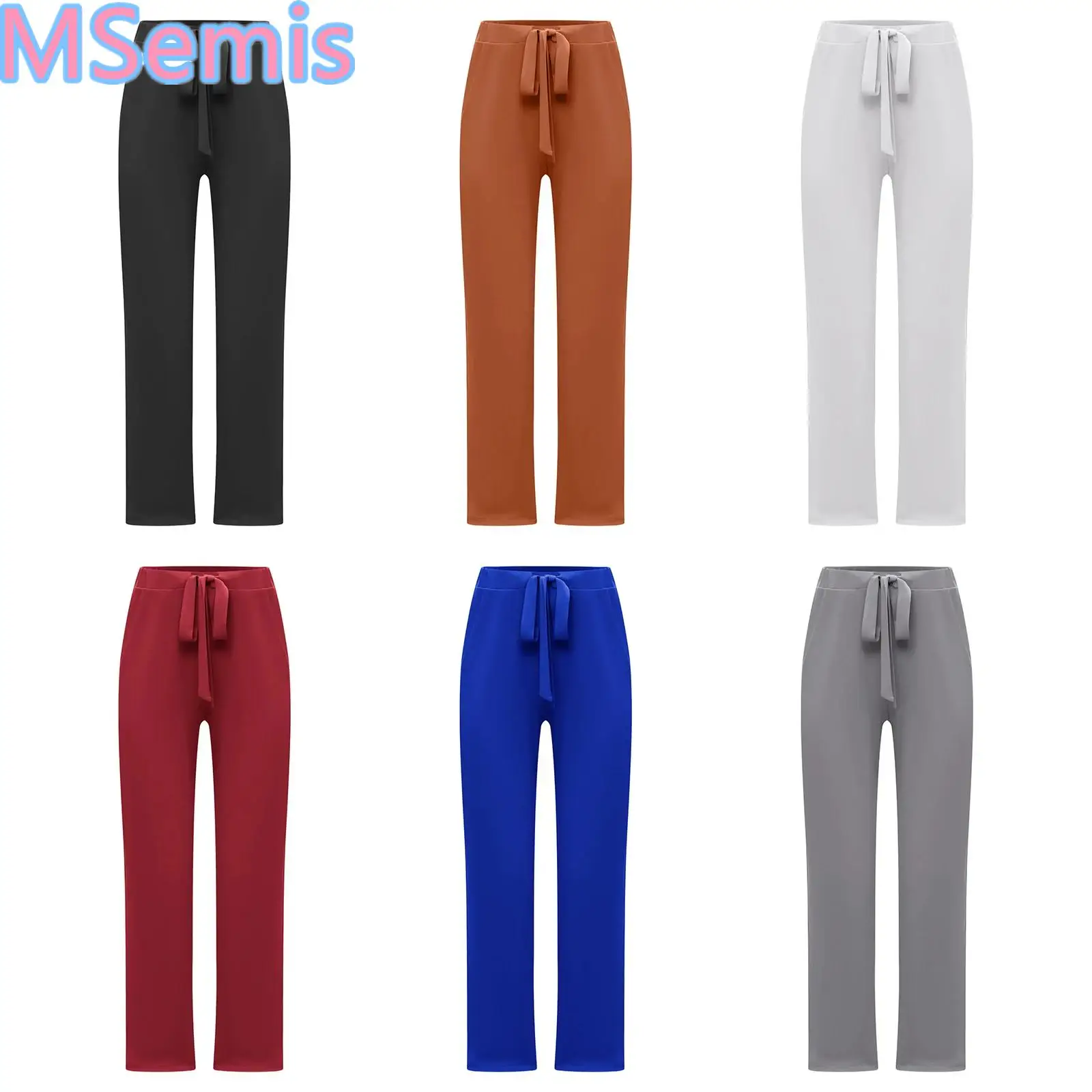 Kids Boys Latin Dance Pants Drawstring Elastic Waistband Trousers for Practice Performance