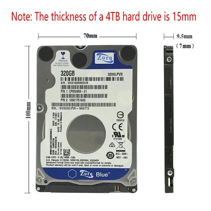 320GB 500GB 1TB 2TB 4TB Internal Hard Disk Drive Laptop PC Notebook HDD Disco SATA2 5400-7200RPM 80 160GB 250GB 750GB 2.5