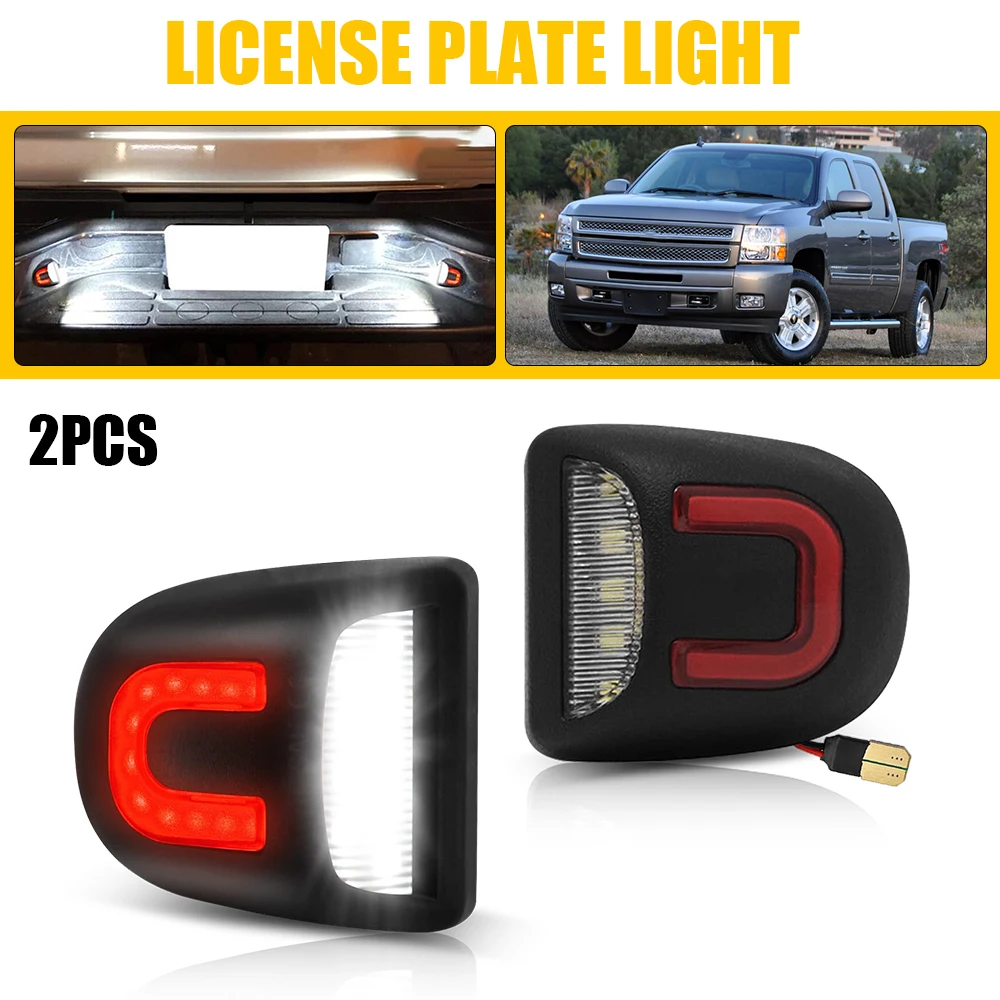 Conjunto de luces LED para matrícula, 2 uds., para Chevrolet Silverado 1500 1500HD 2500 3500 Suburban Avalanche GMC Sierra