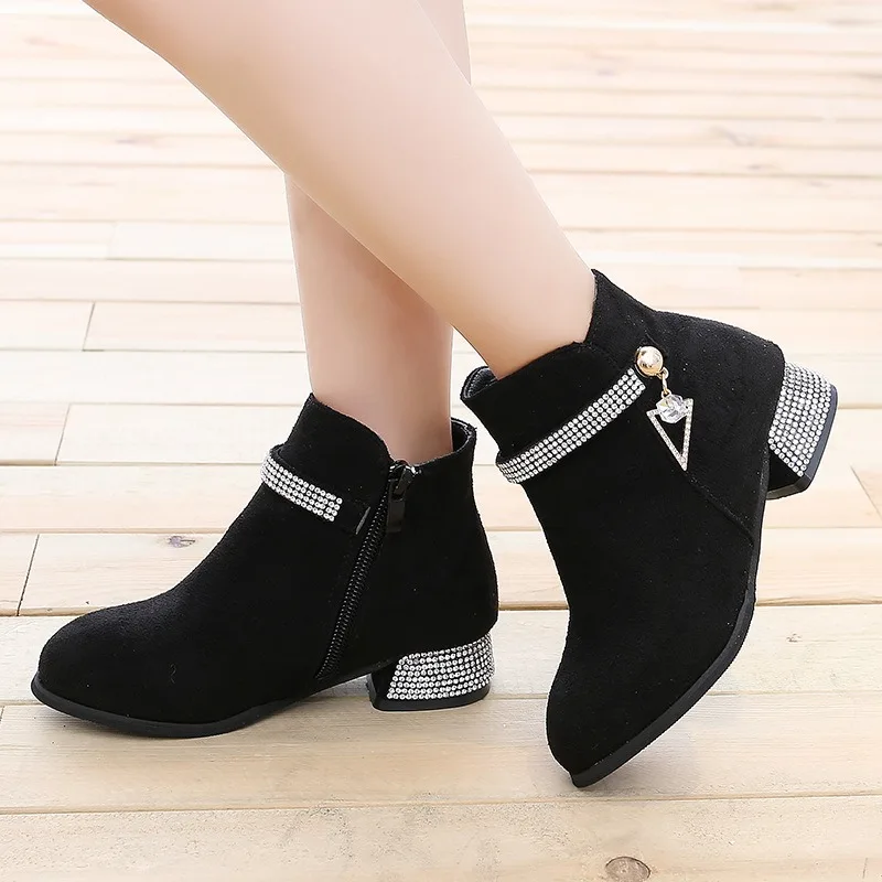 

Children'S Korean Version Ankle Boots Girls High Heels Student Short Boots Spring Autumn Fashion Shoes For Girl Botas NiñA