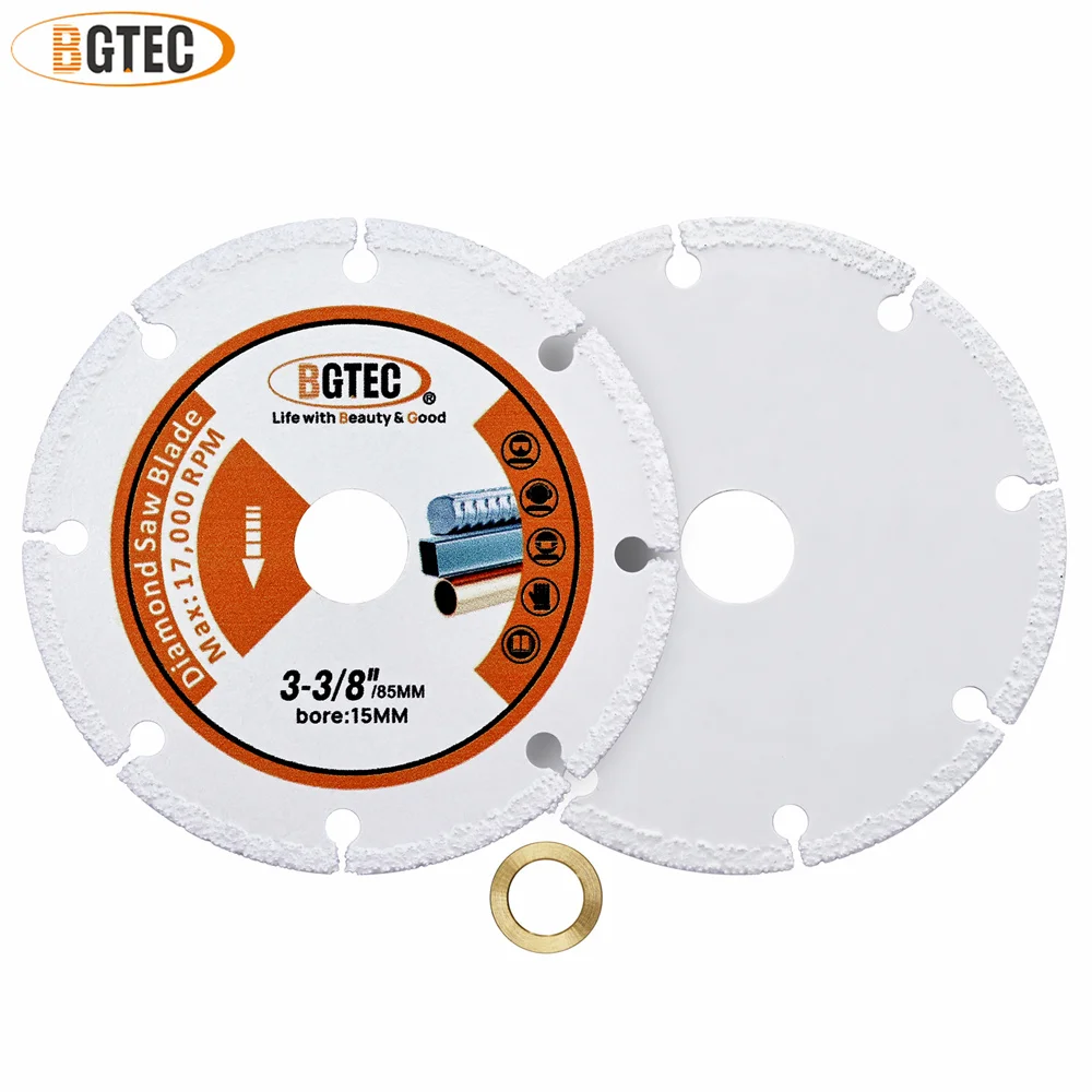 

BGTEC 1pc Dia50/75/85/105/115/125mm Diamond Metal Cutting Disc Rebar Stainless Steel Brick Demolition Circle Disc Saw Blade