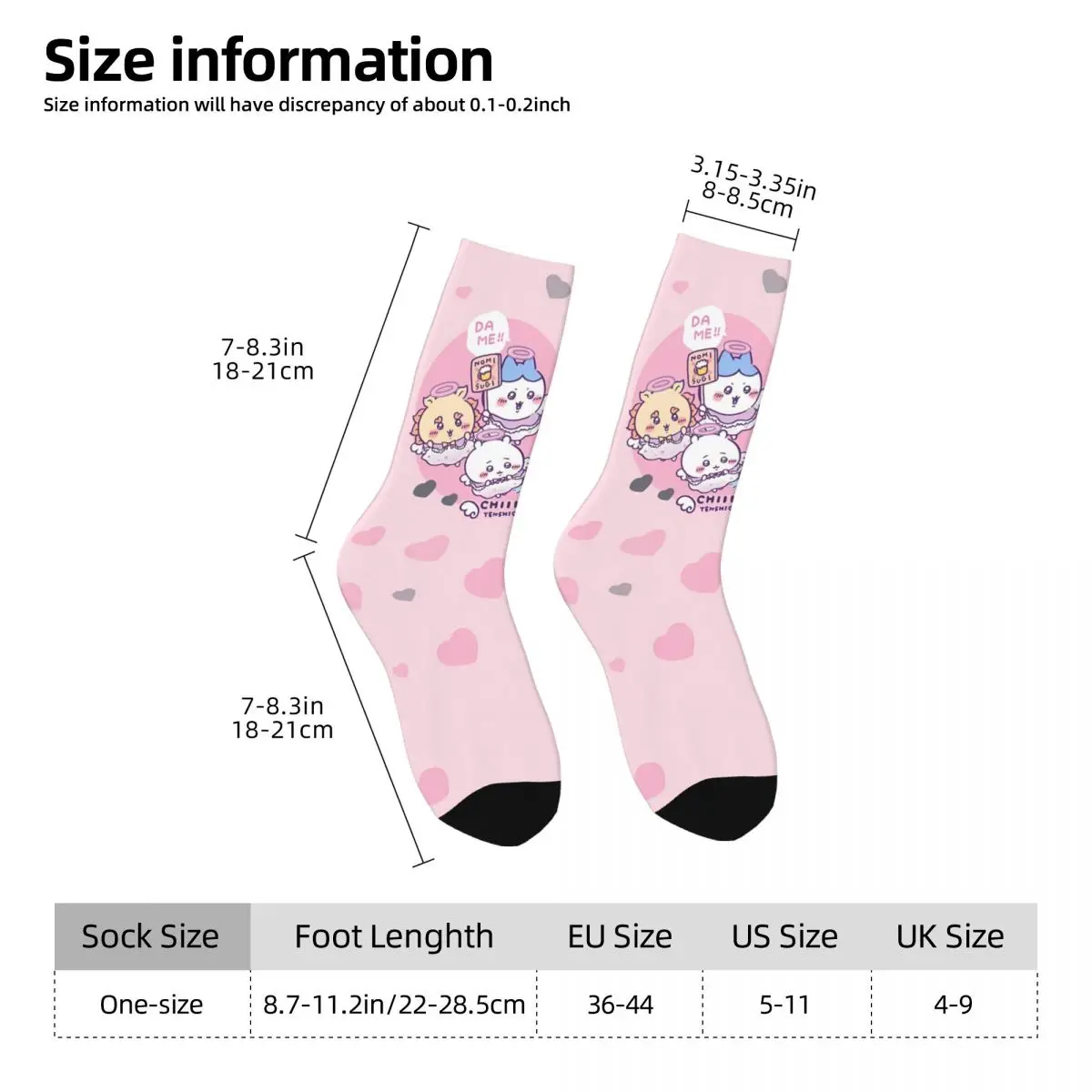 Chaussettes de course coordonnantes pour hommes adultes, bas Chiikawa, chaussettes imprimées rétro, confortables, printemps