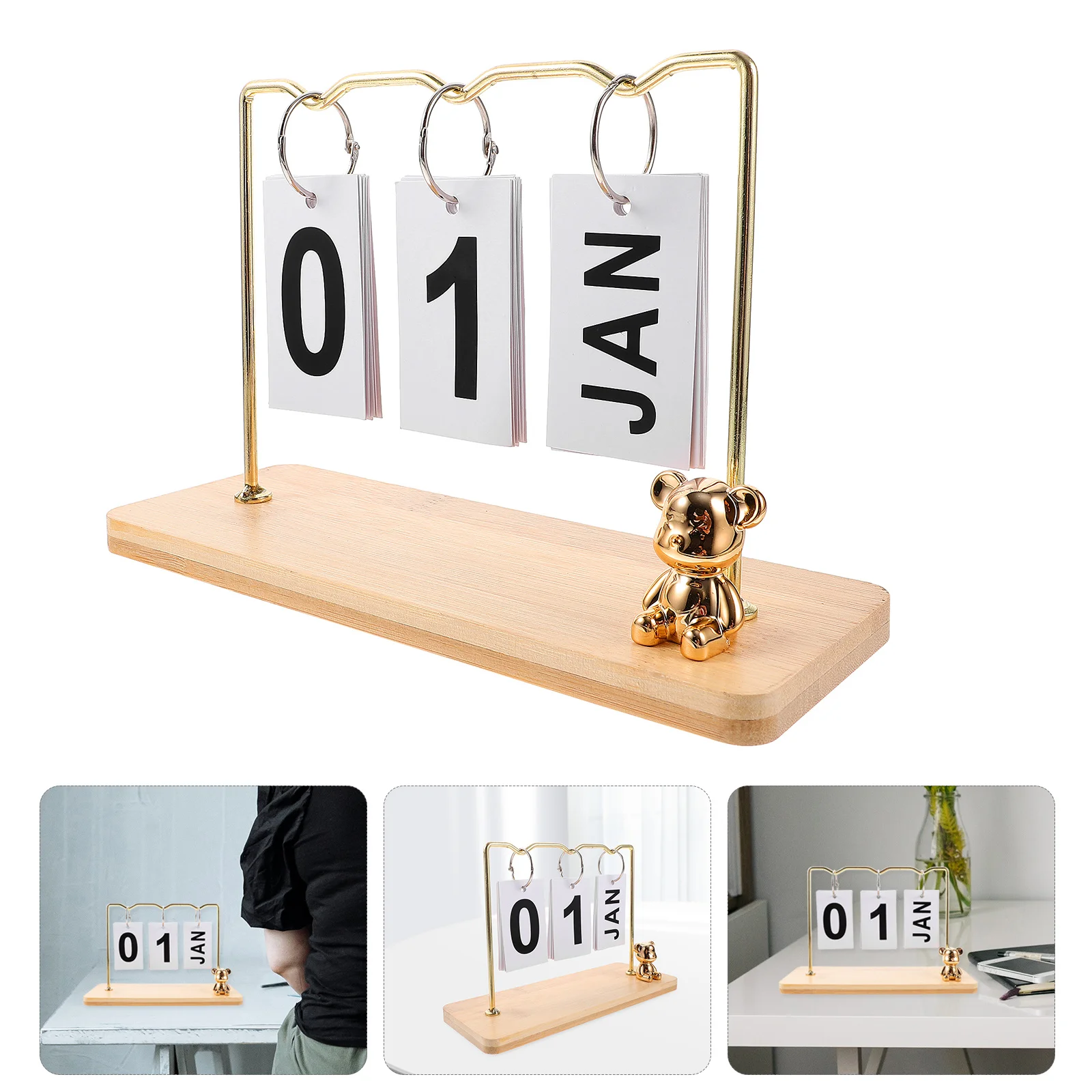 

Деревянный вечный перекидной календарь, многоразовый настольный календарь, креативный настольный декор, аксессуары для стола в фермерском доме