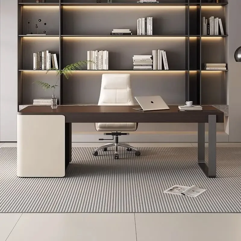 

Italian minimalist desk Light luxury modern desk