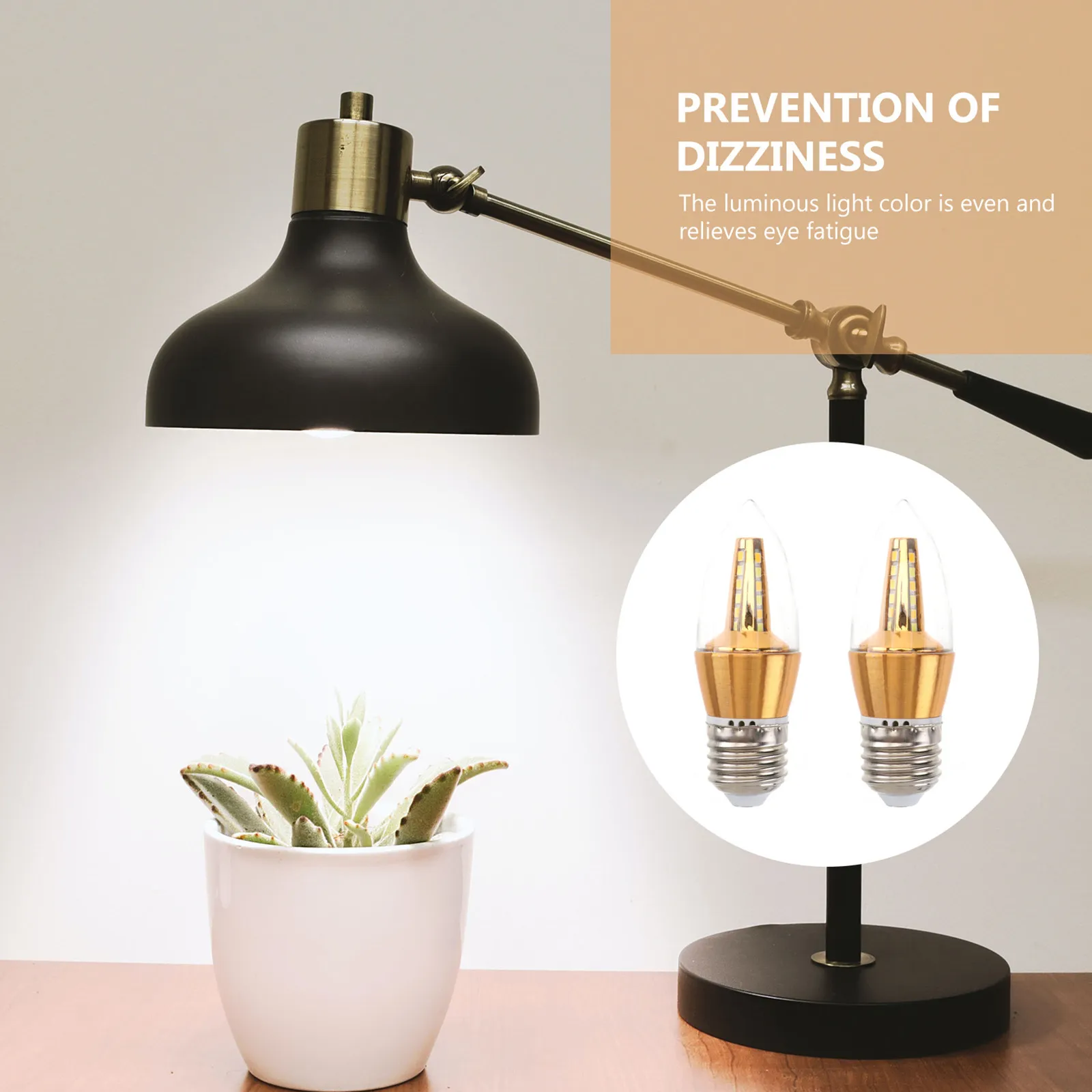 2Pcs Smart LED Light Bulb Three Color Change Dimming Multi-Purpose Small Screw Bulb for Home Office Restaurant Lamps