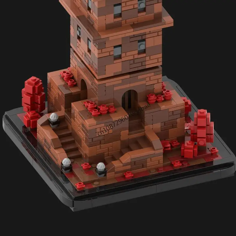 جديد 1462 قطعة Moc الأوروبية القرون الوسطى عرض الشارع المجهر الخريف برج القلعة نموذج Diy بها بنفسك الأفكار الإبداعية KidToy هدية عيد ميلاد كتلة