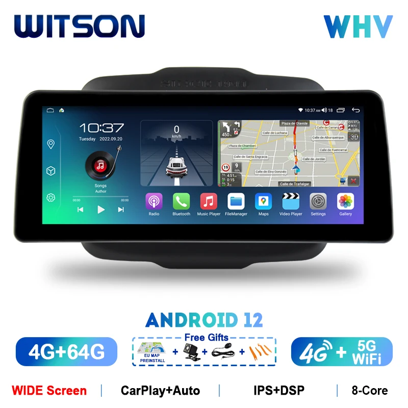 

WITSON Android 12 Carplay автомобильное стерео для JEEP RENEGADE 2016-2018 DSP 12,3 ''IPS HD экран автомобильное радио мультимедиа