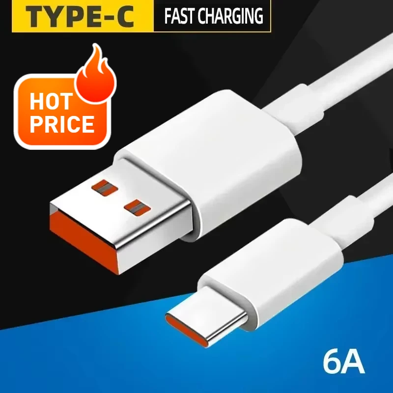 6A Super Fast Charging Data Cable Suitable Huawei Xiaomi Honor Samsung TYPE C Flash Charging Mobile Phone 66W Charging Cable