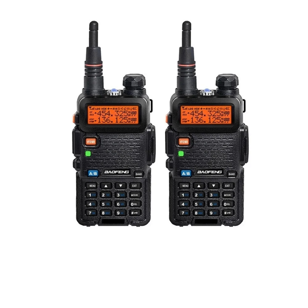 Kit 2 Unidades Rádio Comunicador Dual Band Uhf Vhf Uv-5r HT Fm Fone