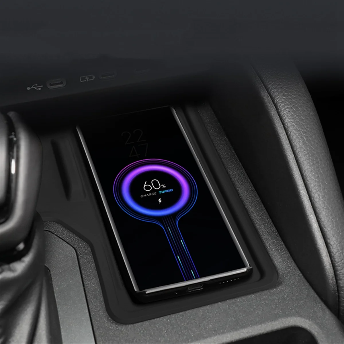 Center Console Wireless Charging Mat for Toyota Prado Land Cruiser LC250 2024 Anti-Slip Silicone Pad Accessories LHD