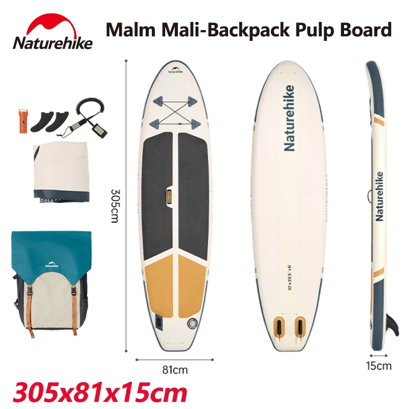 Naturehike Inflatable Paddle Board 305cm Ultralight Stand Up Surfboard Pulp SUP Backpack Board Surfing Water Sports EVA Non-Slip