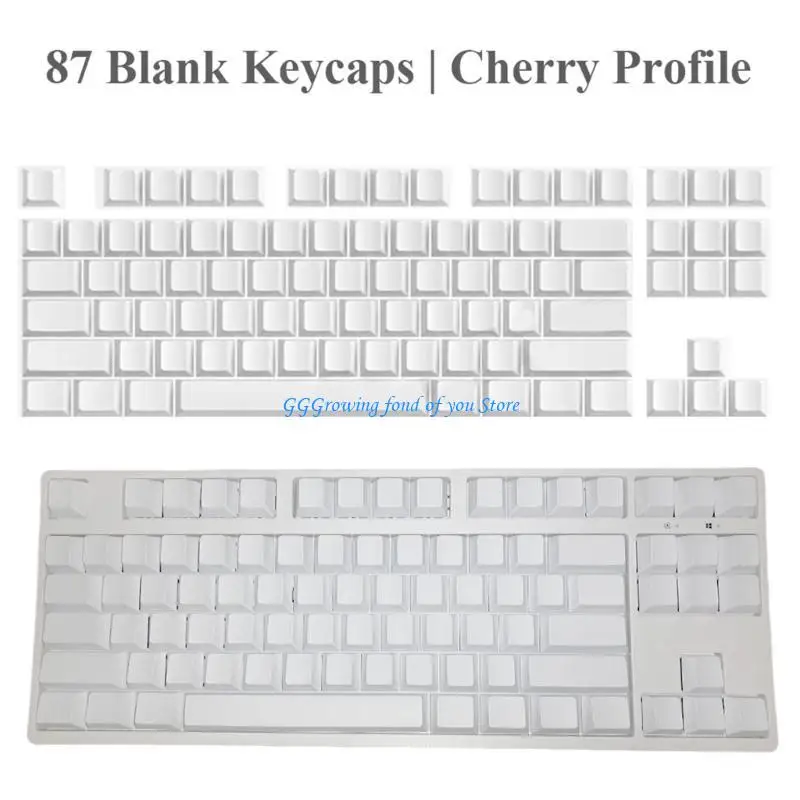 

H9EB 87pcs White Original Profile Нет буквы PBT Blank Keycap для механических клавиатур