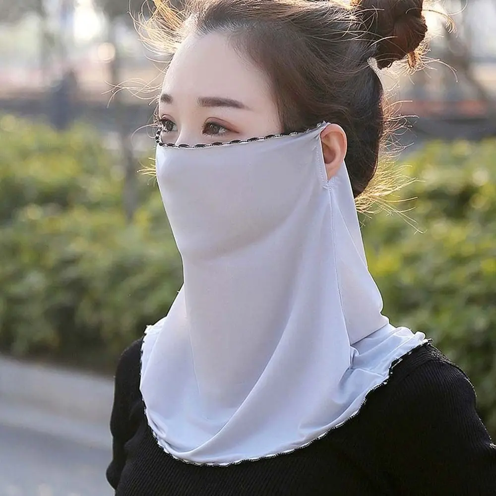 

Cover Flower Ice Silk UV Protection Face Scarves Womne Neckline Mask Driving Face Mask Face Gini Mask Summer Sunscreen Mask