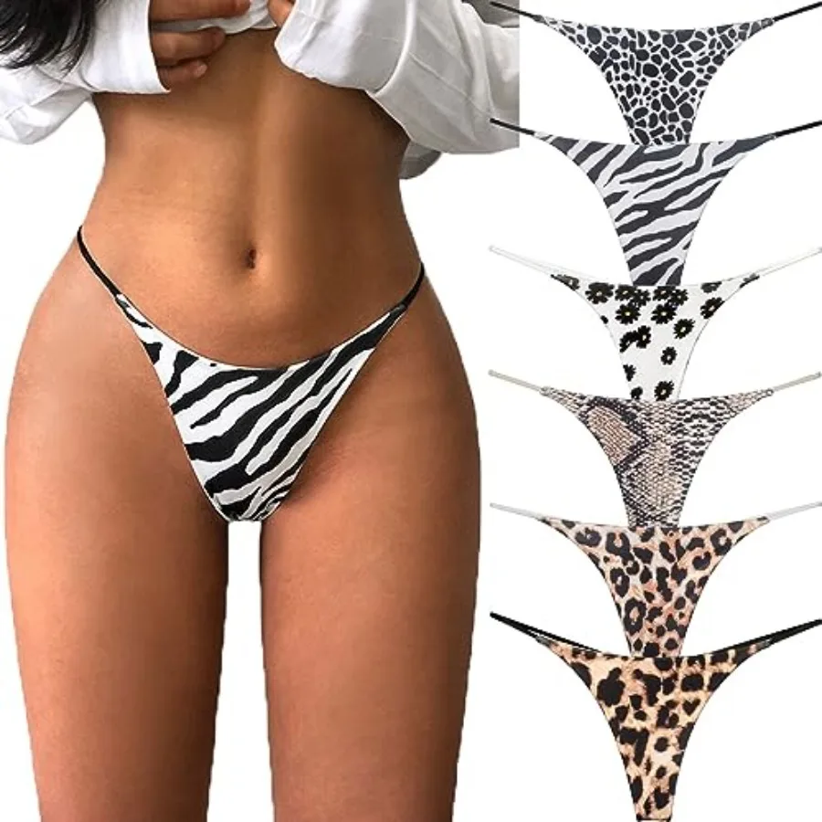 

VISSAY Cotton G-String Thongs for Women Underwear Breathable Stretch Low Rise Panties T-back Sexy Ladies Pack