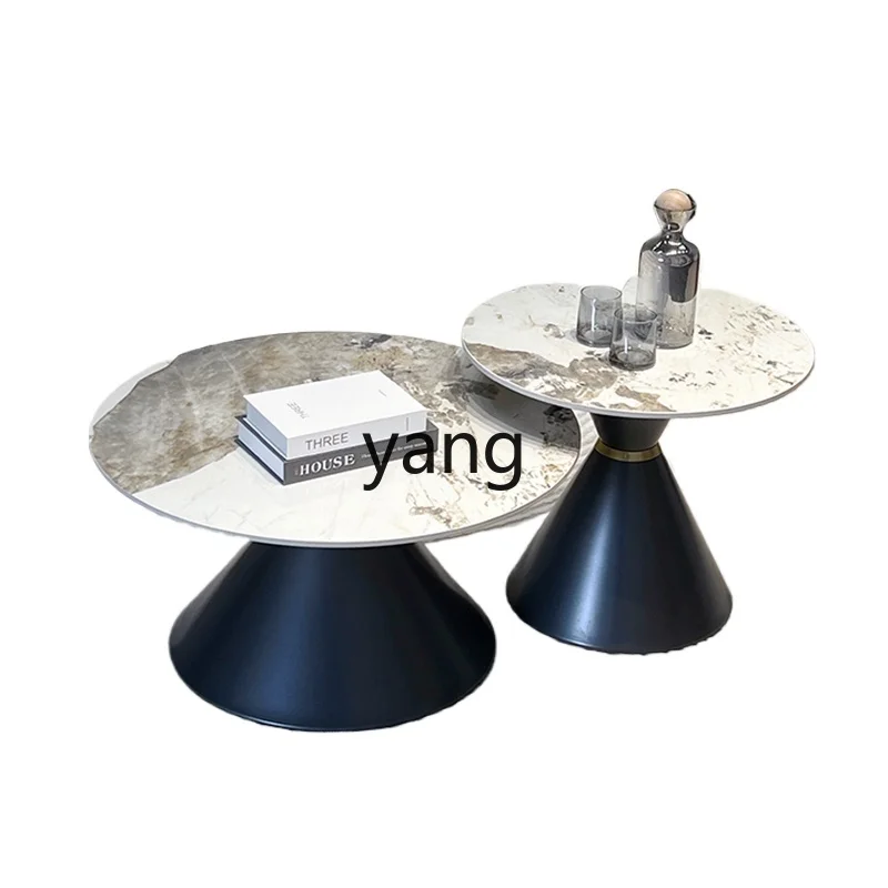 

YJQ rock slab coffee table round combination hourglass cone simple modern living room size apartment coffee table