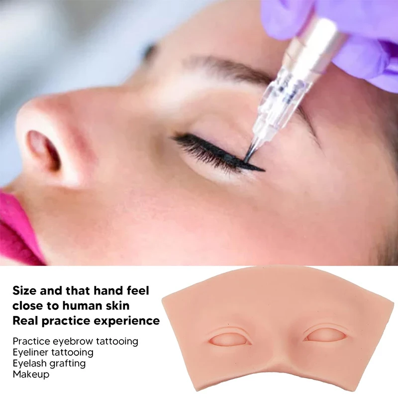 1Pcs 5D Eyebrows Lashes Extension Training Practice Head Soft Grafted Eye Mannequin Model Silicone Skin Face Makeup Tools