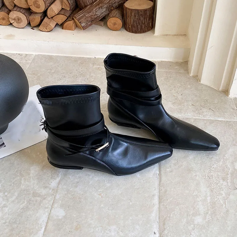 

Модные женские ботильоны в стиле вестерн с пряжкой и туфлями на низком каблуке, женские короткие современные ботинки с острым носком, женские туфли-лодочки, женская обувь