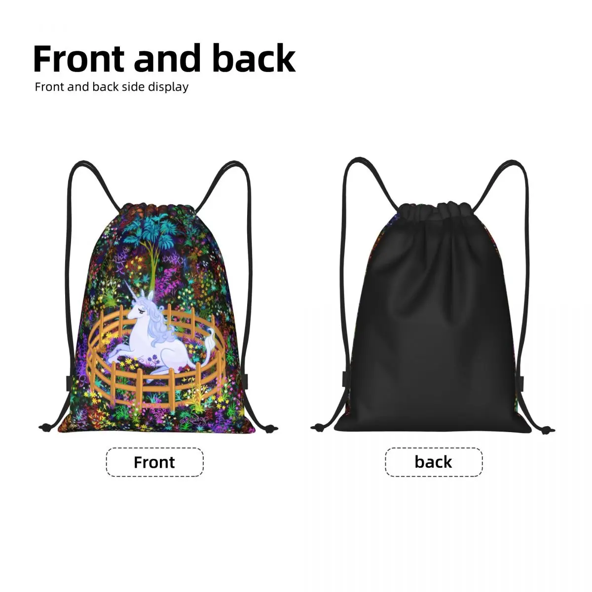 Custom The Last Unicorn In Captivity Poster Drawstring Bags Women Men Lightweight Sports Gym Storage Backpack