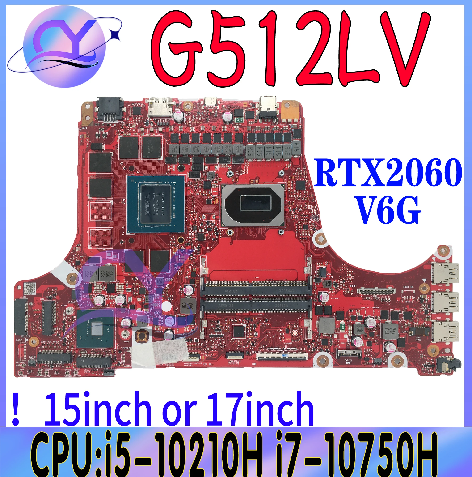 G532LWS Laptop Motherboard For ASUS G732LWS G532LW G512L G512LV G712L G712LV Mainboard i5 i7 i9-10th RTX2070 RTX2060 GTX1660Ti