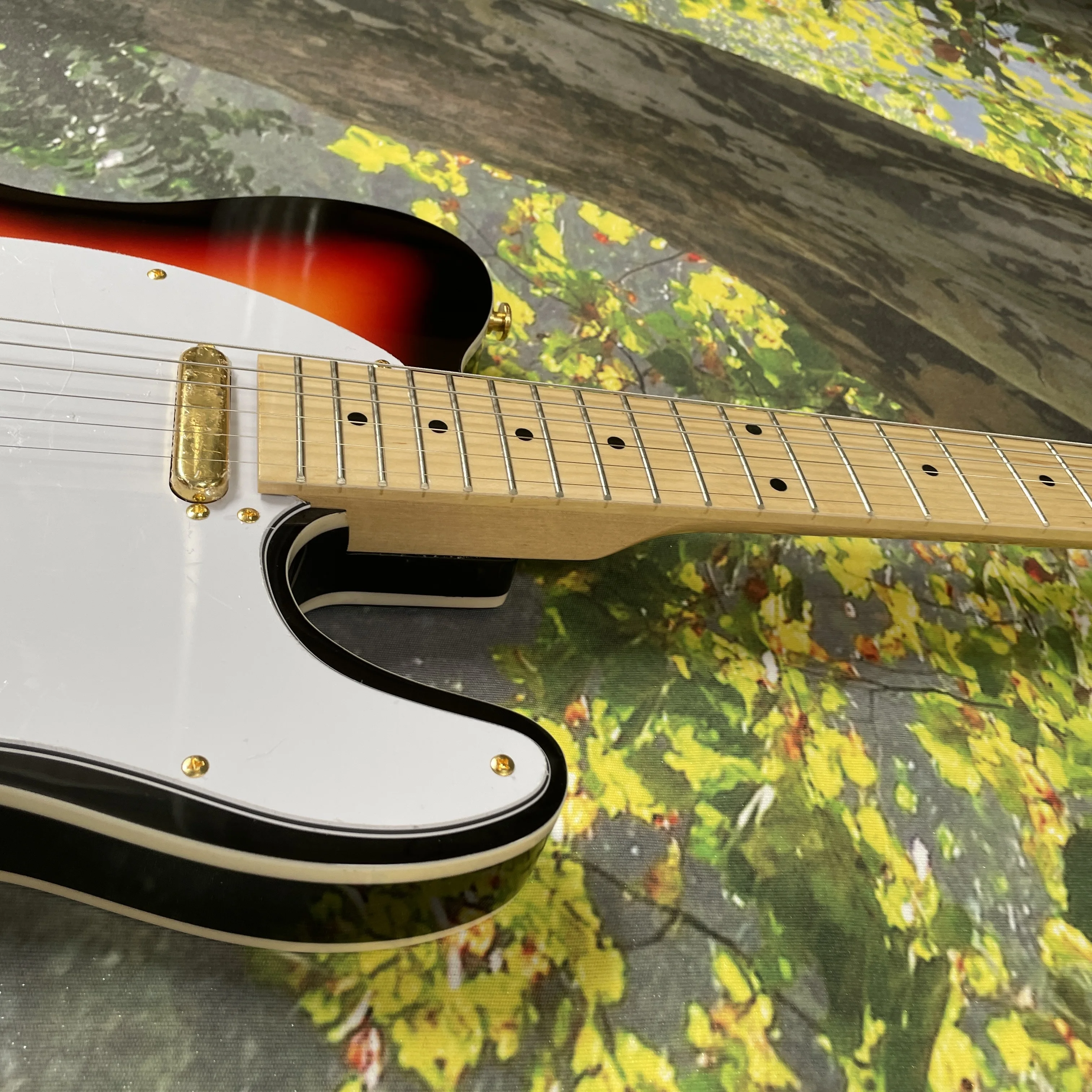 جيتار كهربائي TL - لوح فريتس من خشب القيقب مكون من 6 أوتار - جيتار فضي الأجهزة