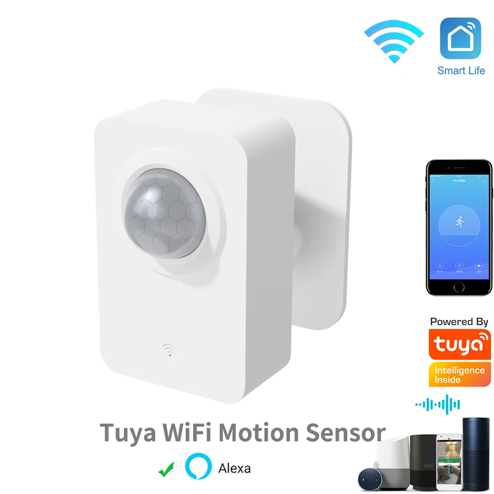 

Tuya Smart WiFi PIR Motion Sensor for IF Passive Detection Security Alarm System Detector Remote Work With Alexa Smart Life