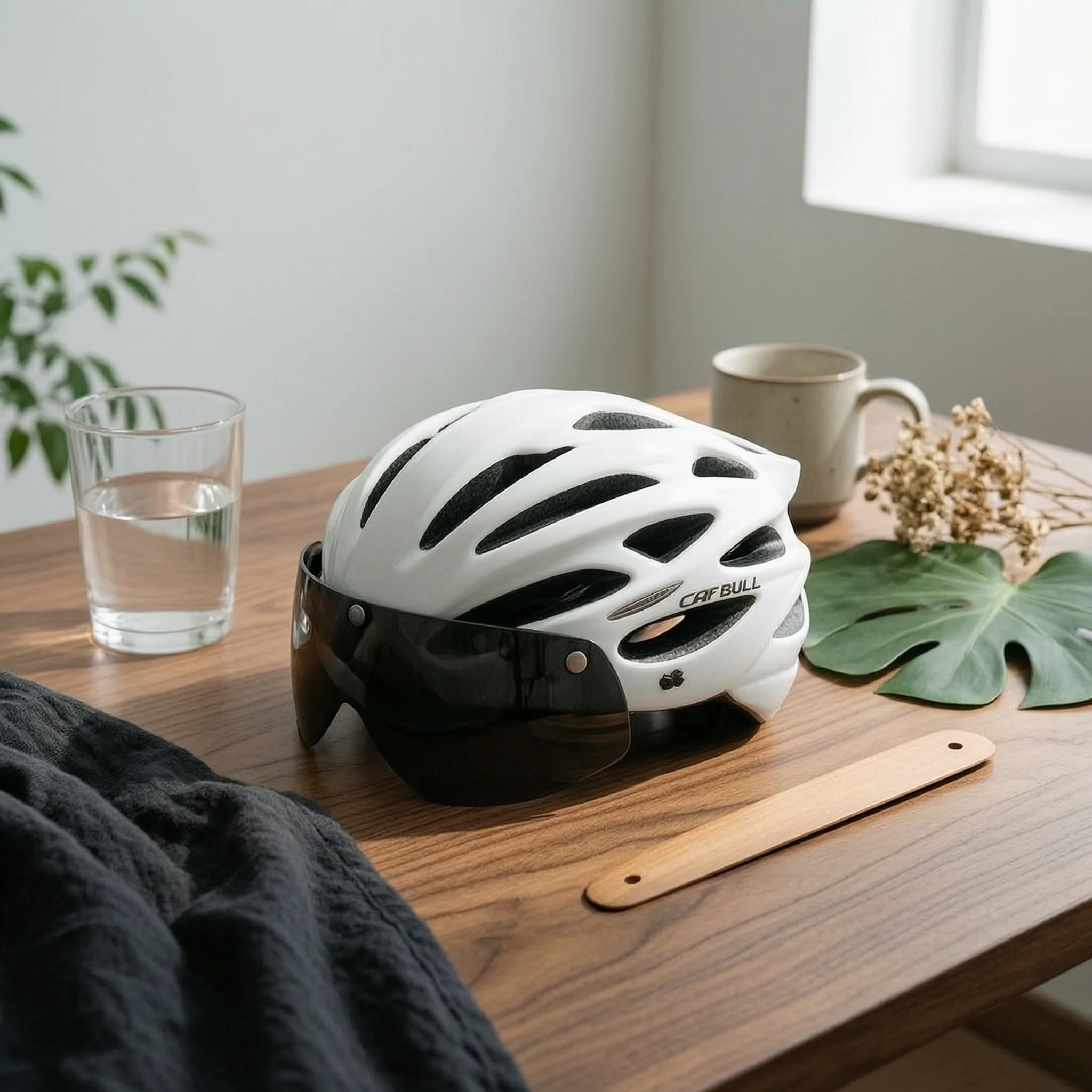 Commute Cycling Helmet - リアライト付きバイクヘルメット フェイスバイザー付きのスタイリッシュなヘルメット ライト付き 軽量 通勤者、通勤、ロードサイクリング用