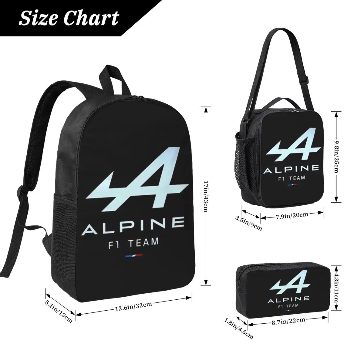 Alpine Team Backpack Student Boys Girls BookBag School Bag Computer Shoulder Bags 3ps Insulated Lunch Bag Pencil Case