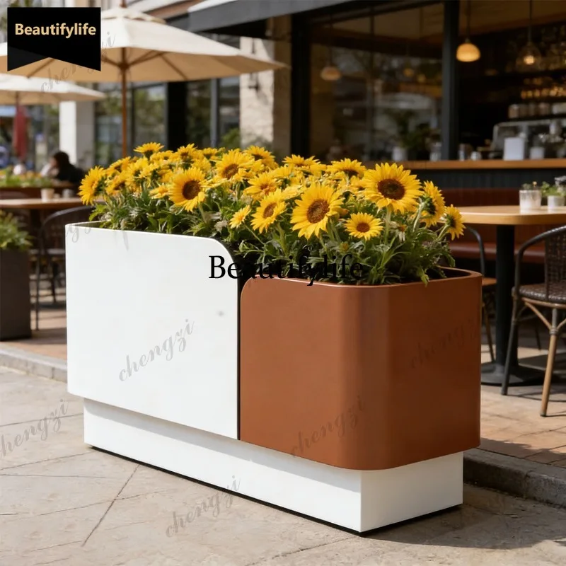 Q181 Modern minimalist flower box flower bed outdoor courtyard plaza commercial street planting box, versatile decorative flower
