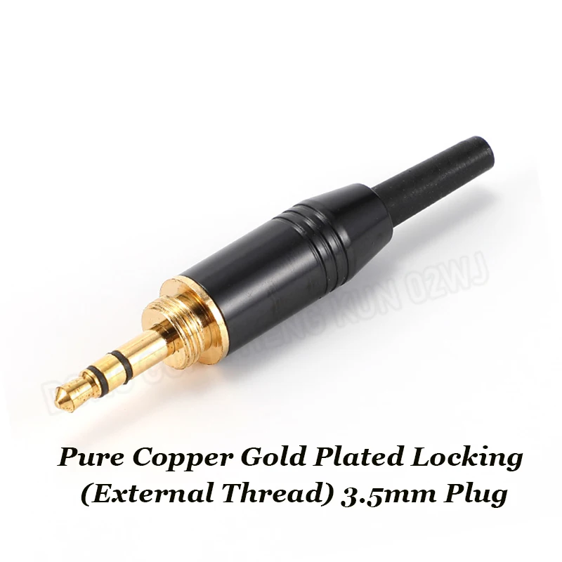 Gold Plated Audio Plug 2/3/4 Section 3.5mm Stereo Headphone Plug With Thread Lock Solder XLR Audio Cable DIY Repair