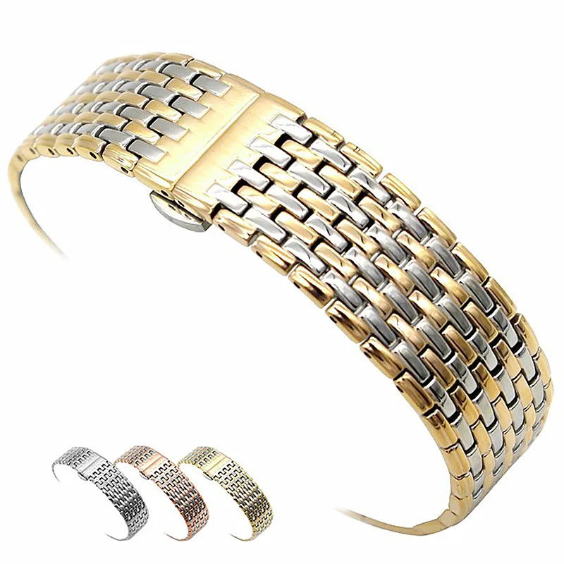 

18mm 20mm 22mm Ultra Thin Stainless Steel Watch Strap for Universal Watch Band Bracelet Accessories with Metal Butterfly Buckle