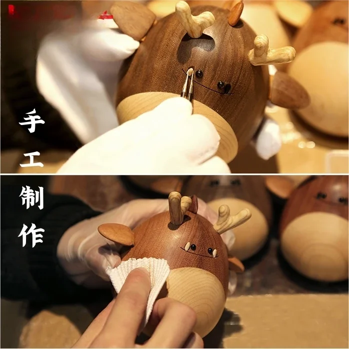 Handmade Solid Wood Music Box Creative Gift Decoration Valentine's Day  New Year Christmas Holiday Birthday Gift