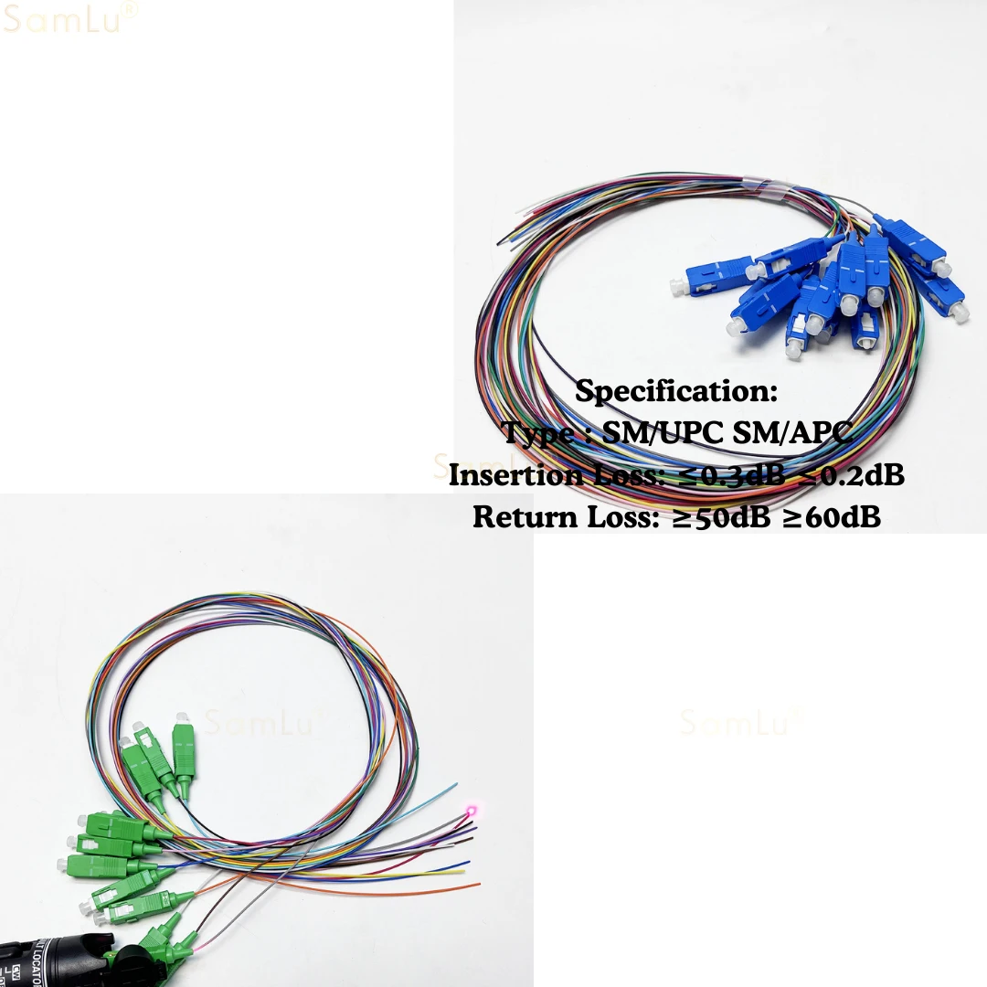 10Sets Optical Fiber Pigtail 1.5M Cable 12Core SC UPC APC Fiber Optic Pigtail Simplex 0.9mm 9/125 Single Mode SM SX LC UPC LZSH