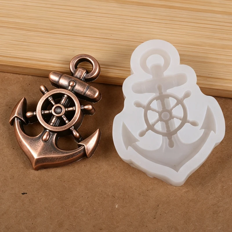 Anchor Silicone Mold 3D Anchor Rope Pendant Keychain Wall Hanging Craft Ornament Candle Gypsum Plaster Mold Home Decor