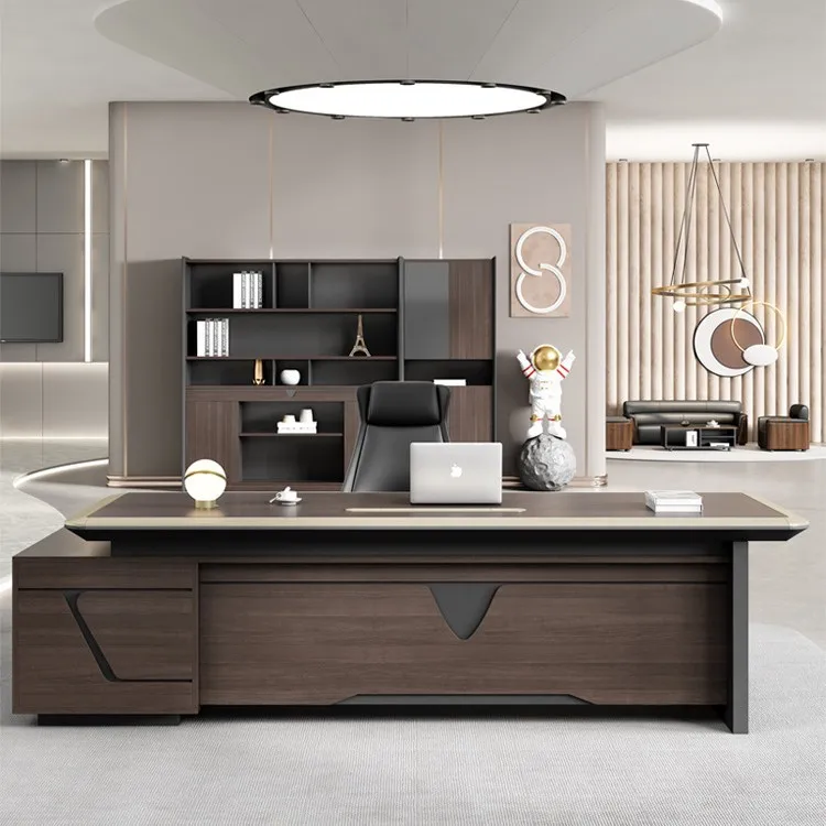 Boss simple modern high-end office furniture full set of president boss office desk and chair combination