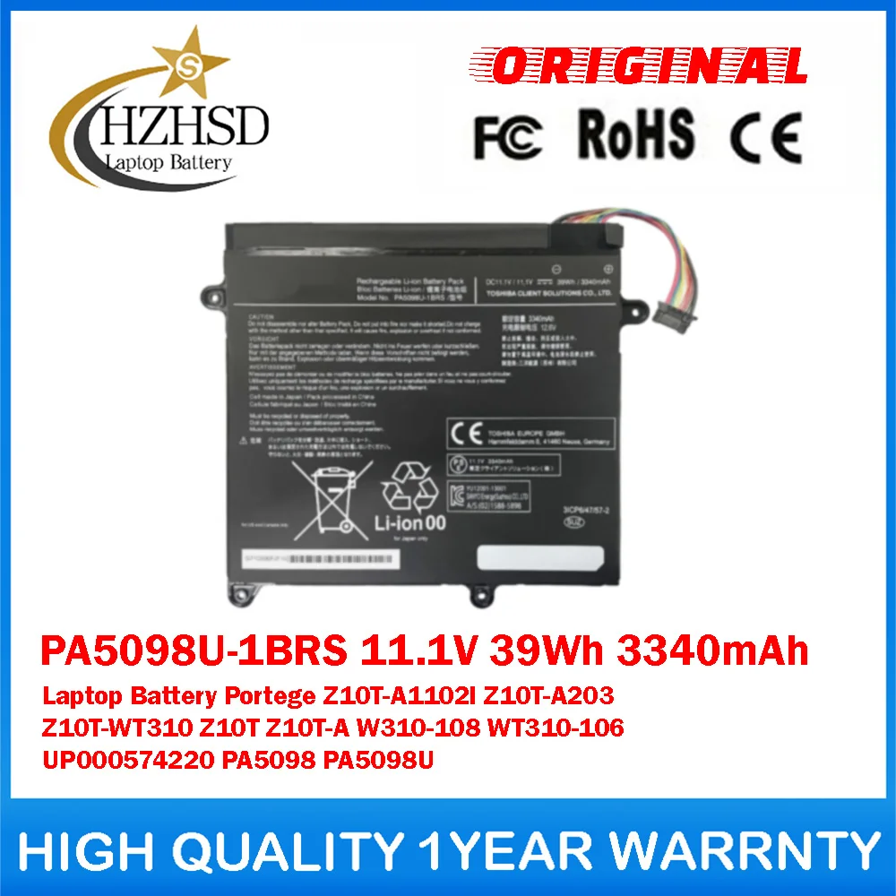 

PA5098U-1BRS 11.1V 39Wh 3340mAh Genuine Original Laptop Battery For Toshiba Portege Z10T-A1102l Z10T-A203 Z10T-WT310 Z10T Z10T-A