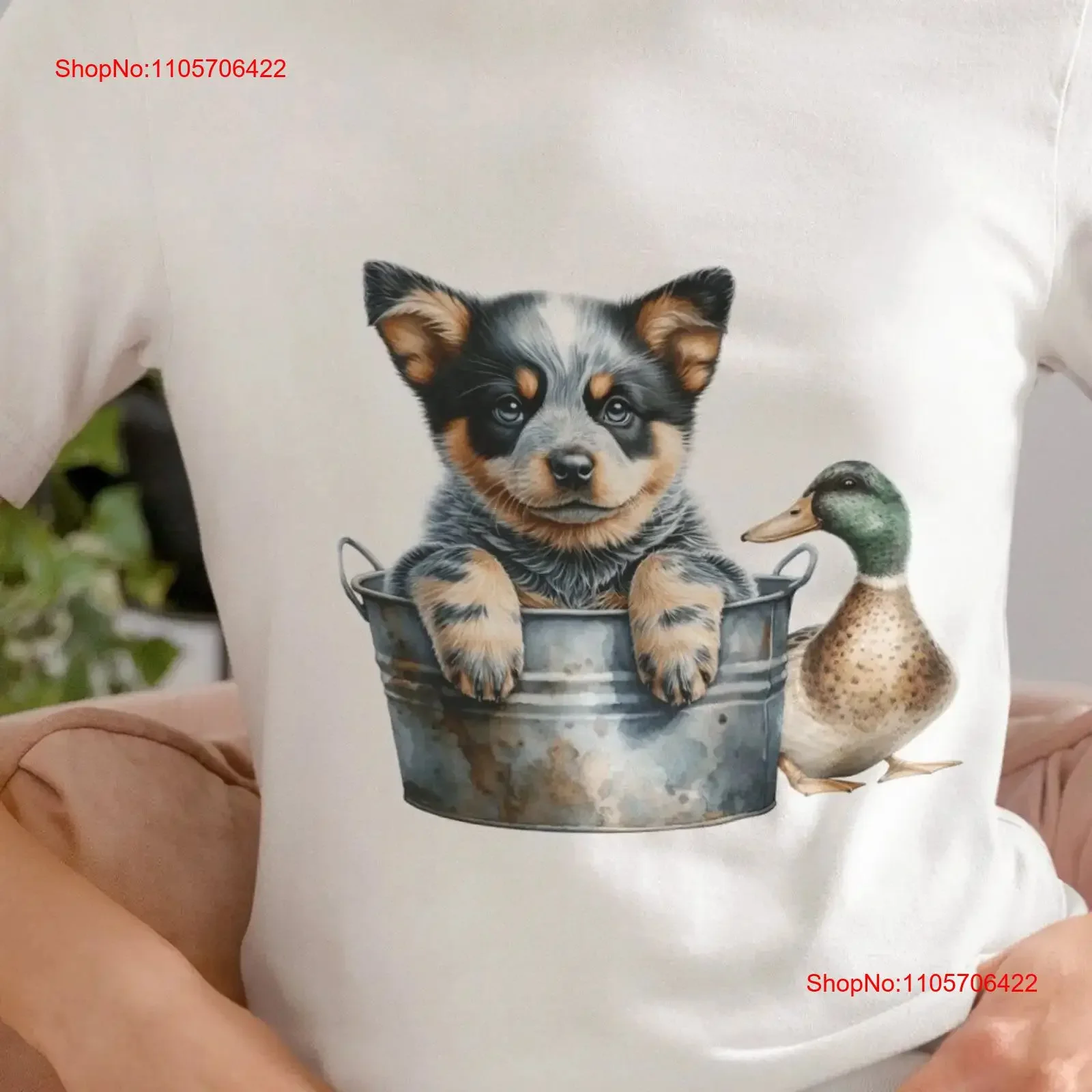 Adorable Australian Cattle Dog Puppy Duckling T Shirt Pet Lovers Cute Animal Friends Print Perfect Idea vintage Washed