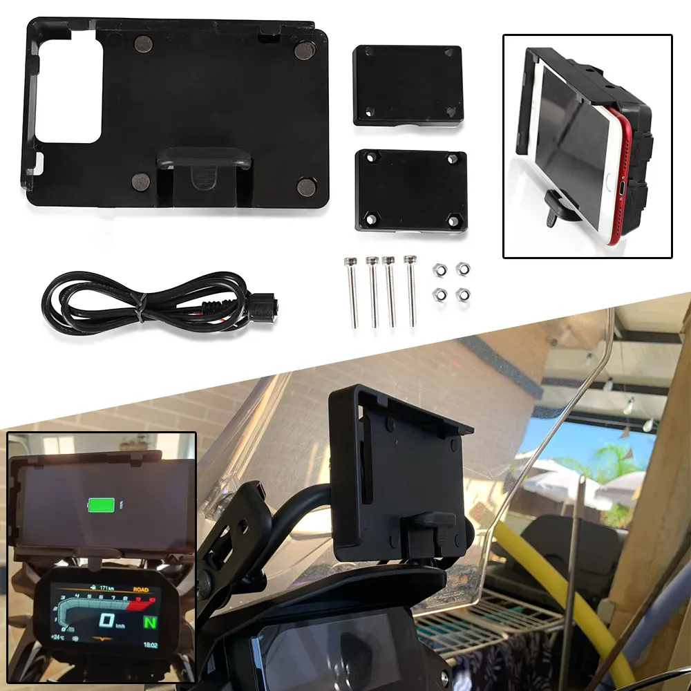 

Wireless and USB Charging Mobile Phone Navigation phone brackets For BMW F700GS F750GS F800GS F850GS R1200GS R1250GS ADVENTURE