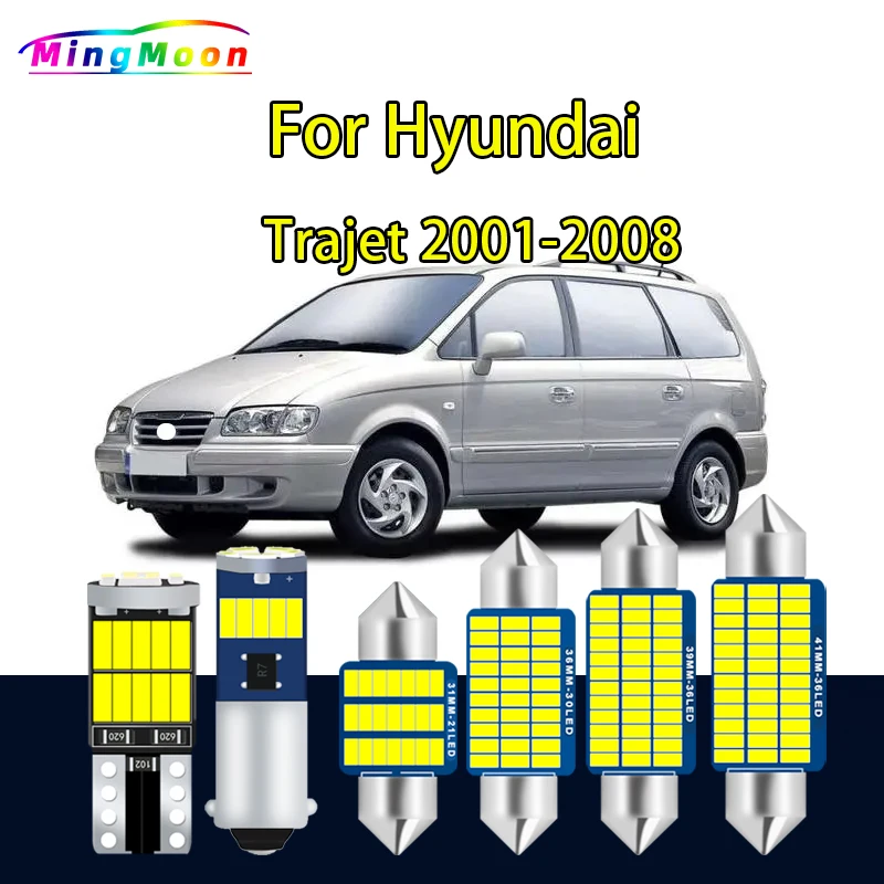 

10 шт. для Hyundai Trajet 2001 2002 2003 2004 2005 2006 2007 2008 светодиодные лампы багажника внутренняя карта купольный светильник комплект аксессуаров