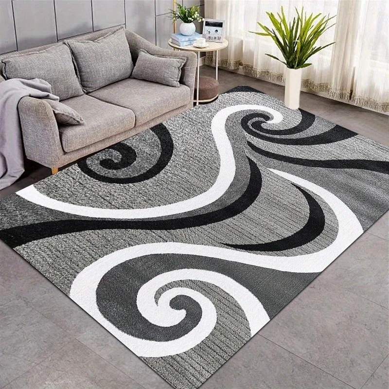 

VIKAMA Modern Minimalist Line Carpet Insulation Warmth Anti-slip Living Room Carpet Entrance Door Hallway Doormat Home Decor
