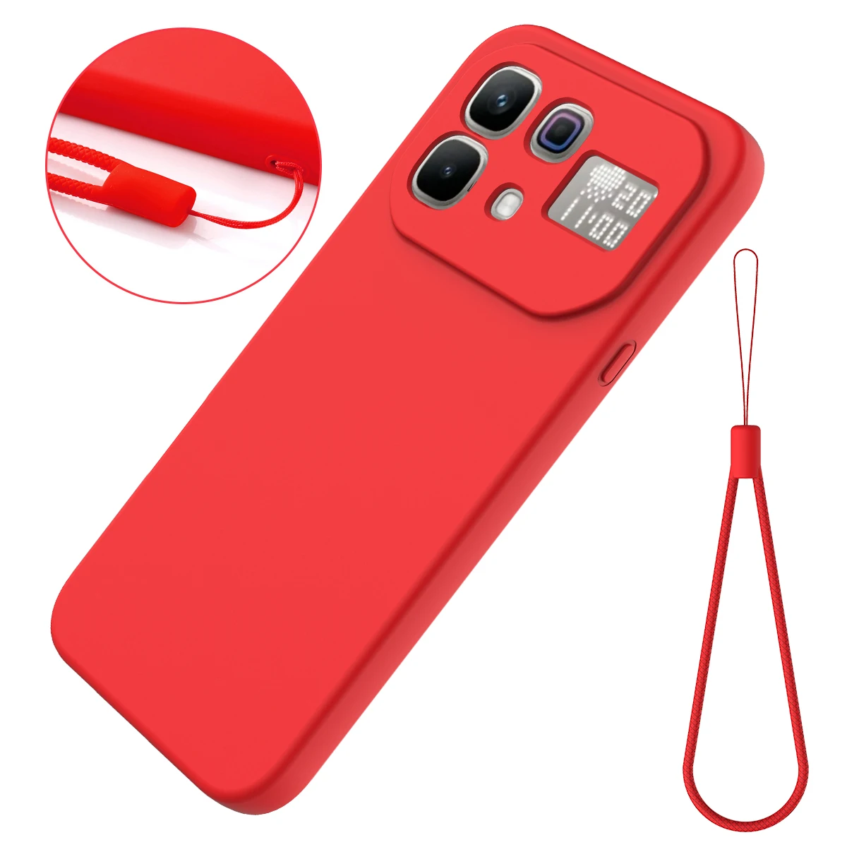 

Shockproof Soft Liquid Silicone Phone Case For Infinix Note 60 5G Note60 Pro, Slim Skin Fleece Camera Protective Cover Lanyard