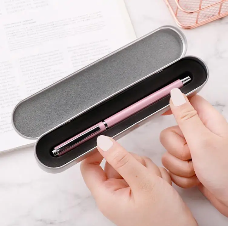 Empty Rectangle Pen Box Tin Silver Pencil Case Organizer For Needle Metal Containers Multifunction Storage Case  SN4240