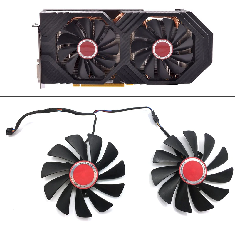 

NEW 2PCS FDC10U12S9-C CF1010U12S 95mm Alternative RX590 GPU Video Card Cooler fan For XFX RX 590/580 VGA Video Card Cooling