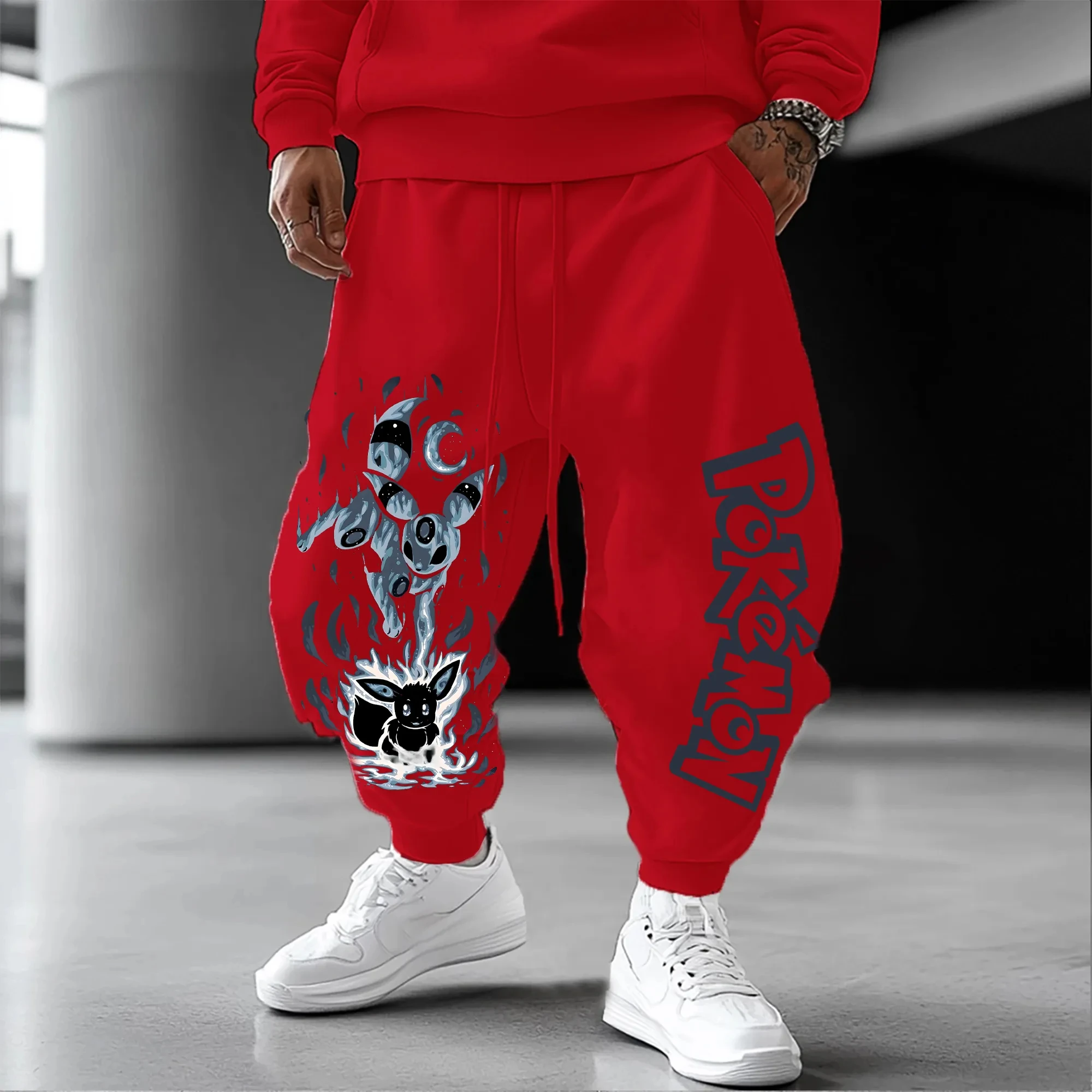 

Покемон мультфильм Амбріон с принтом Sweetpants 2025 мужские и женские осенне-зимние аниме новые повседневные свободные зауженные брюки в стиле Харадзюку