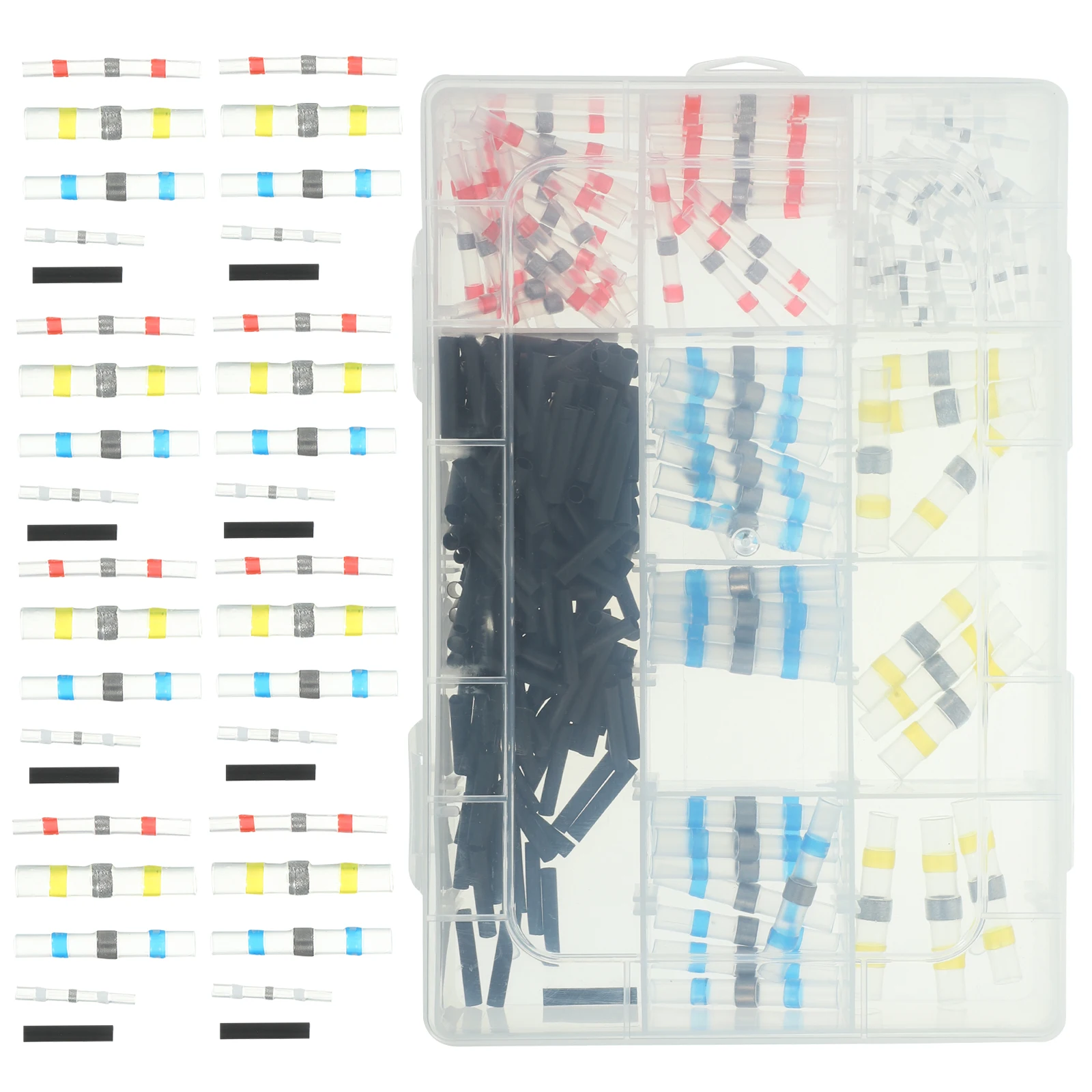 

310pcs Insulated Electrical Terminals Butt Splices Heat Shrink Solder Seal Waterproof Marine Automotive Wire Connectors Sealed