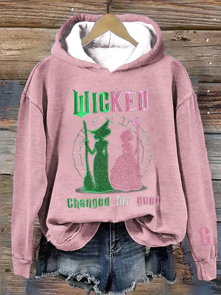 Changed for Good Wicked Fantasy Movies Hoodies Graphic Clothes Women Men Hooded Winter Sweatshirts Moletom Casual Female Hoodie