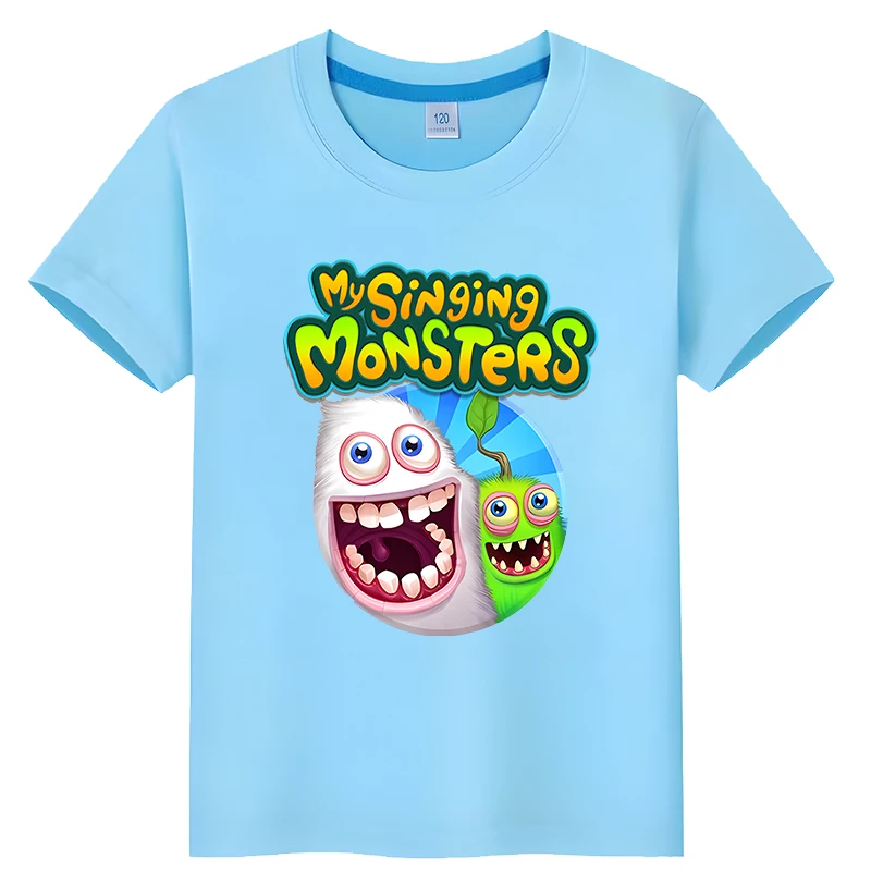 

My Singing Monsters Children Summer T-shirt 100%Cotton Short Sleeve Graphic T-shirt one piece y2k girl boys clothes kids clothes