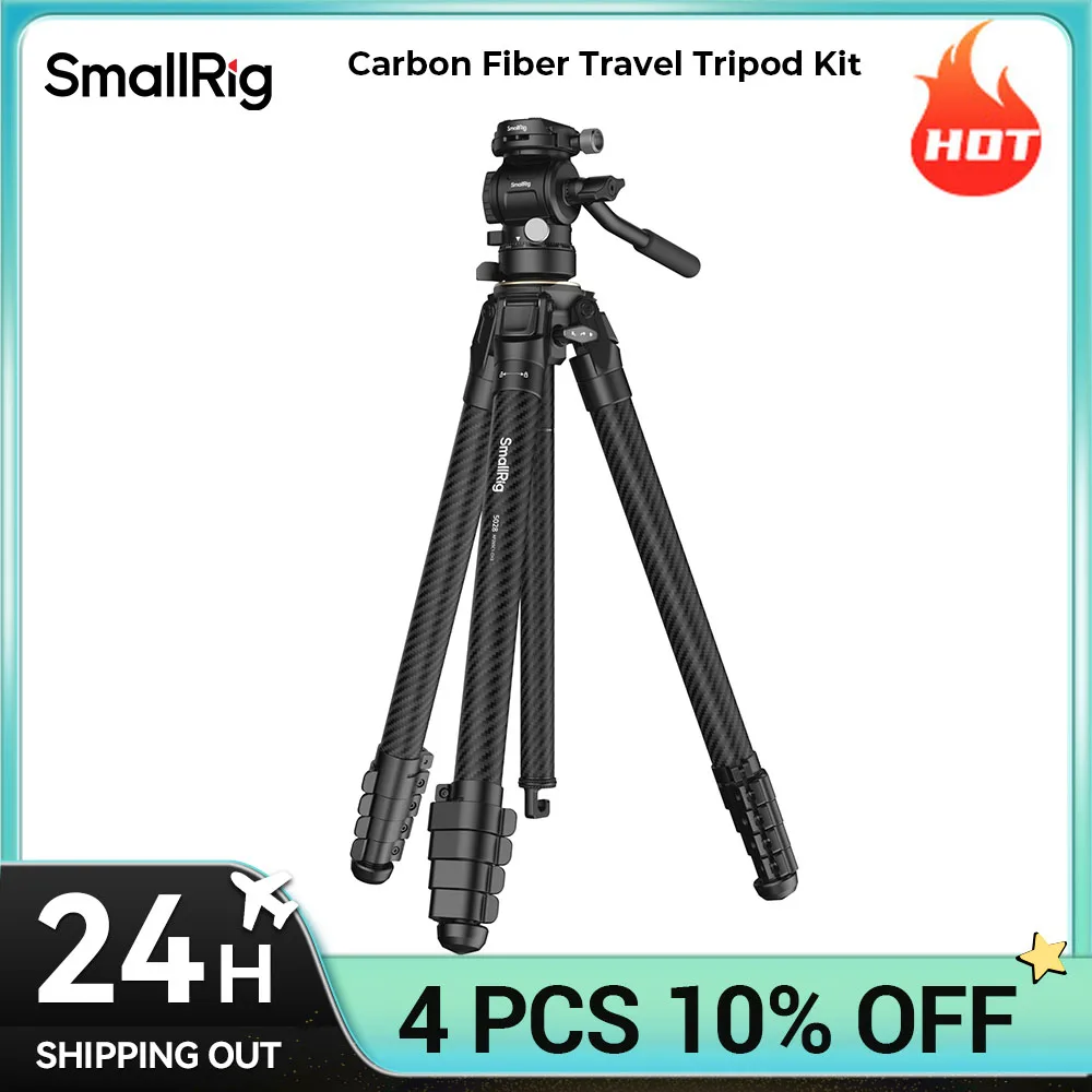 

Портативный дорожный штатив SmallRig из углеродного волокна, компактный и легкий для шаровых головок, видеоголовок, стабилизаторов, зеркальных фотокамер, камер