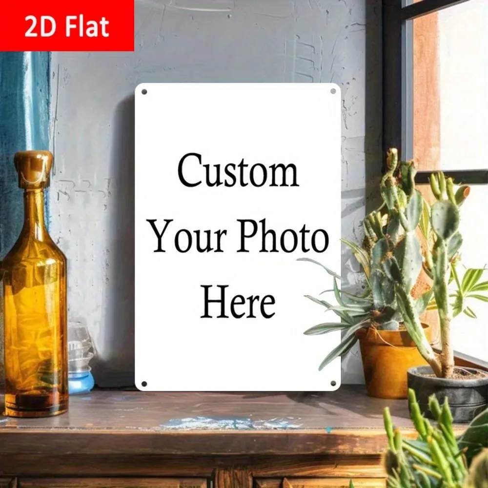 Durable 2D Flat Custom Photo Aluminum Plaque 20x30cm Upload Your Picture Customizable Wall Decor With Fitting Hardware